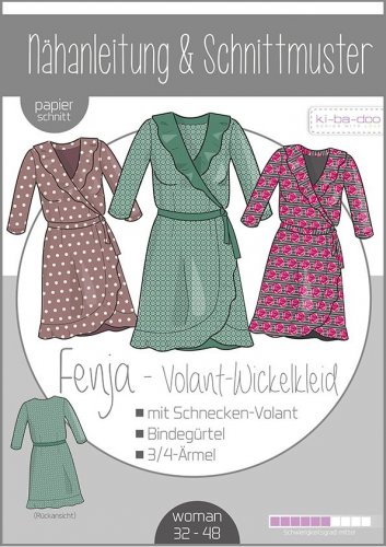 Papierschnittmuster - Fenja Volant Wickelkleid - Damen - Kibadoo